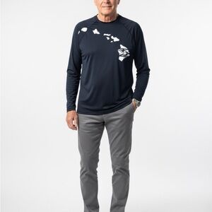 Men's XXXL Navy Long Sleeve UV PROTECTION Shirt